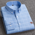 Men's Checked Button-Down Shirt in Smart Casual Style with Structured Collar 0