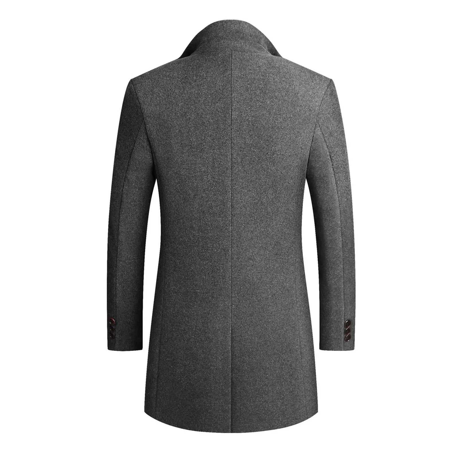 Men's Overcoat with Notched Lapel and Two-Button Closure for Stylish Winter Wear 4