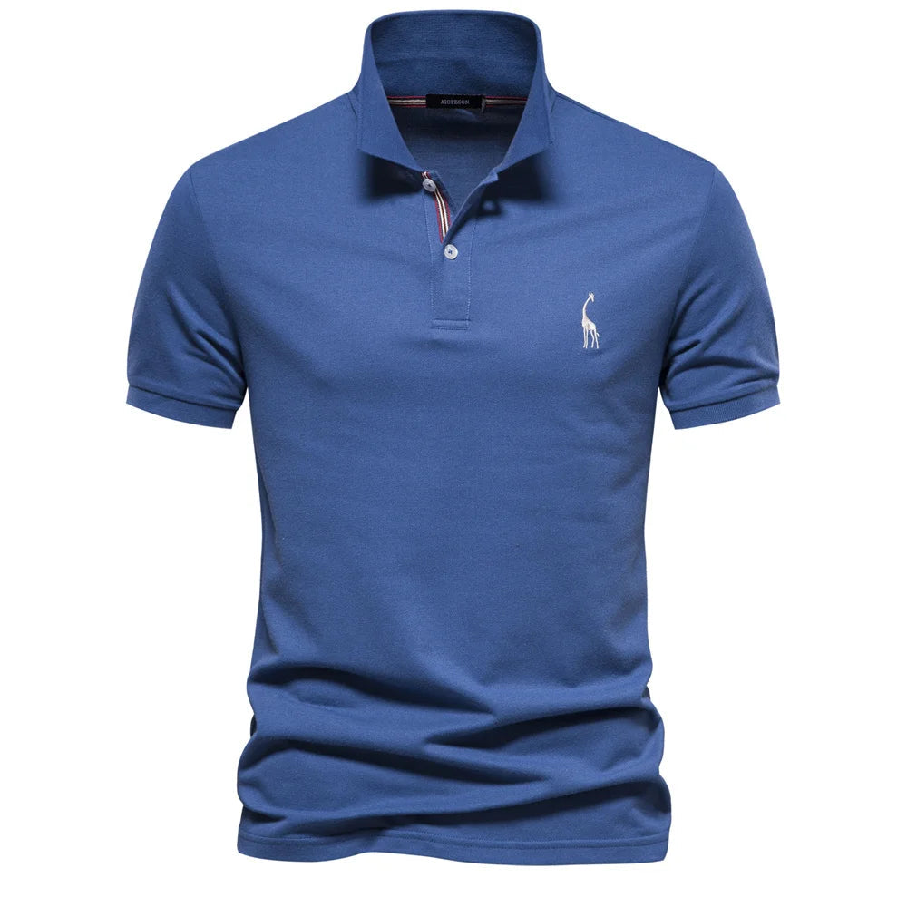 Men's Polo Shirt with Short Sleeves, Embroidered Logo and Two-Button Closure 3