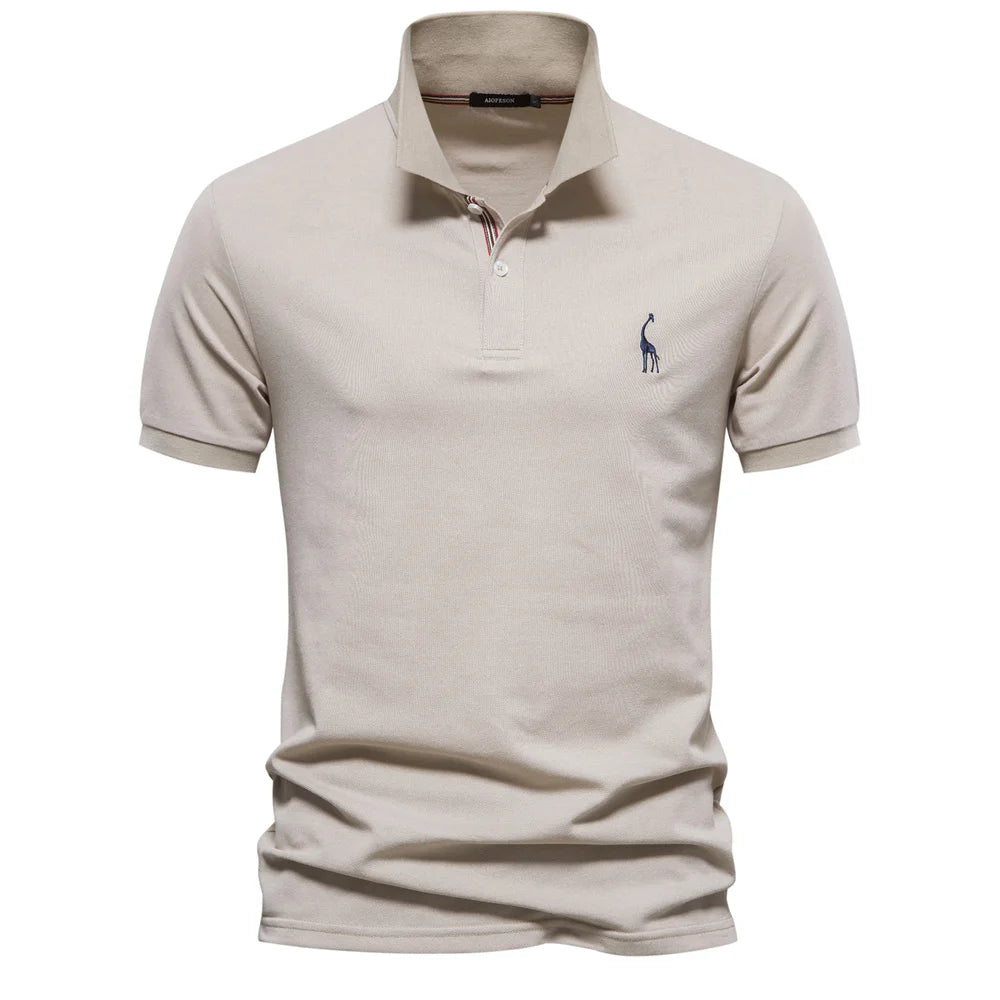 Men's Polo Shirt with Short Sleeves, Embroidered Logo and Two-Button Closure 4