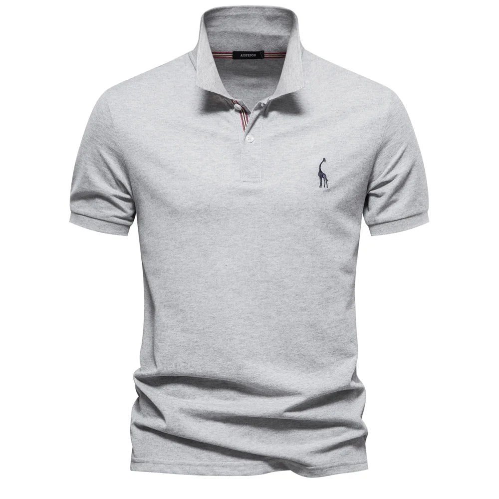 Men's Polo Shirt with Short Sleeves, Embroidered Logo and Two-Button Closure 5
