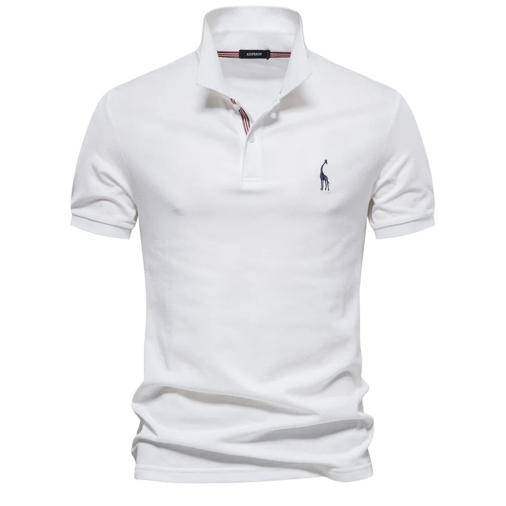 Men's Polo Shirt with Short Sleeves, Embroidered Logo and Two-Button Closure 7