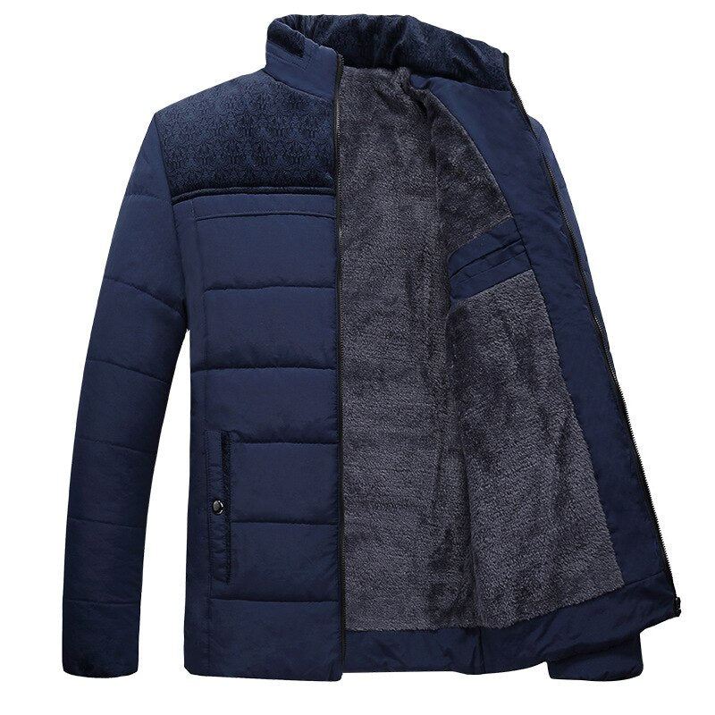 Men's Puffer Jacket with Fleece Lining and Zip Closure for Cold Weather Comfort 3