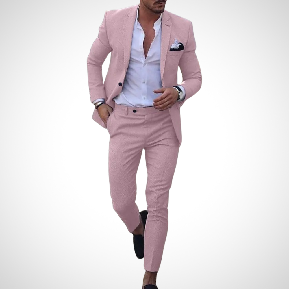 Men's Slim-Fit Suit Set - Stylish Blazer and Trousers for Weddings and Formal Events 3