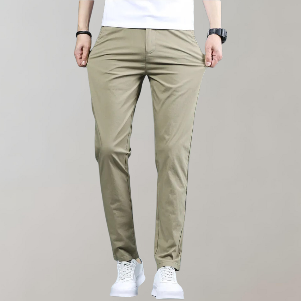 Men's Straight-Leg Trousers with Pockets and Belt Loops for Versatile Style 0