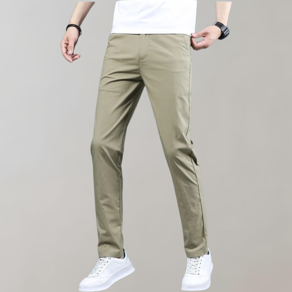 Men's Straight-Leg Trousers with Pockets and Belt Loops for Versatile Style 1
