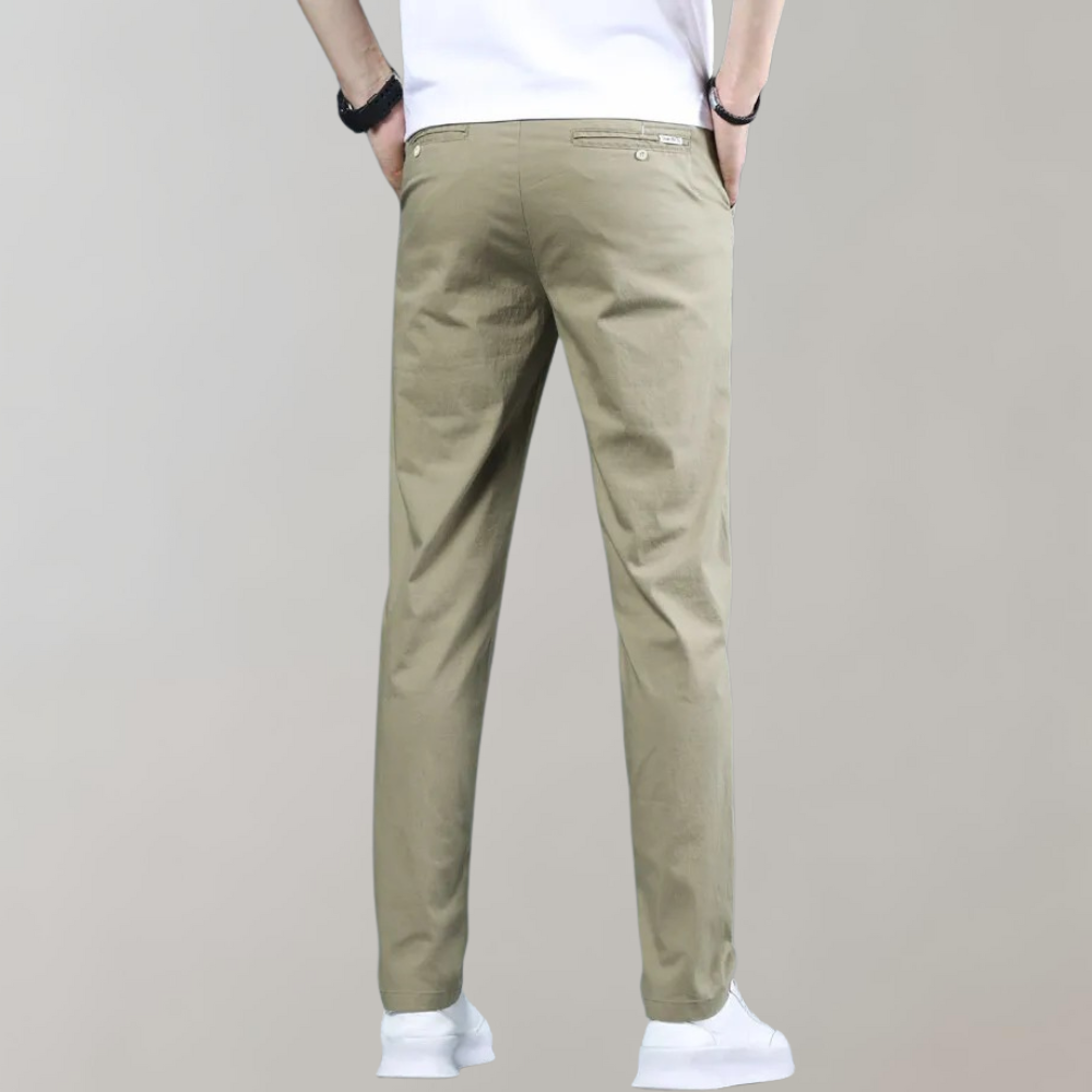 Men's Straight-Leg Trousers with Pockets and Belt Loops for Versatile Style 2