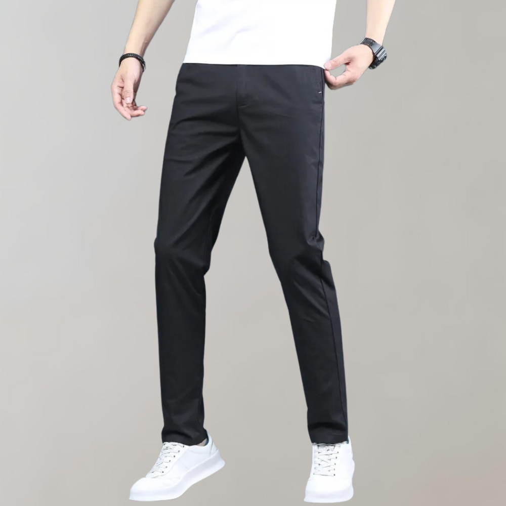 Men's Straight-Leg Trousers with Pockets and Belt Loops for Versatile Style 3