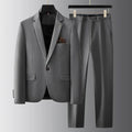 Men's Stylish 2-Piece Suit Set with Blazer and Straight-Leg Trousers 0