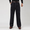 Men's Wide-Leg Corduroy Trousers with Pleats for Casual and Semi-Formal Wear 0