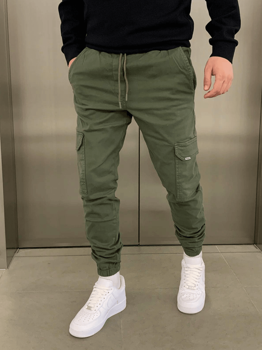 Slim Fit Cargo Joggers for Men with Adjustable Waist and Multiple Pockets 5