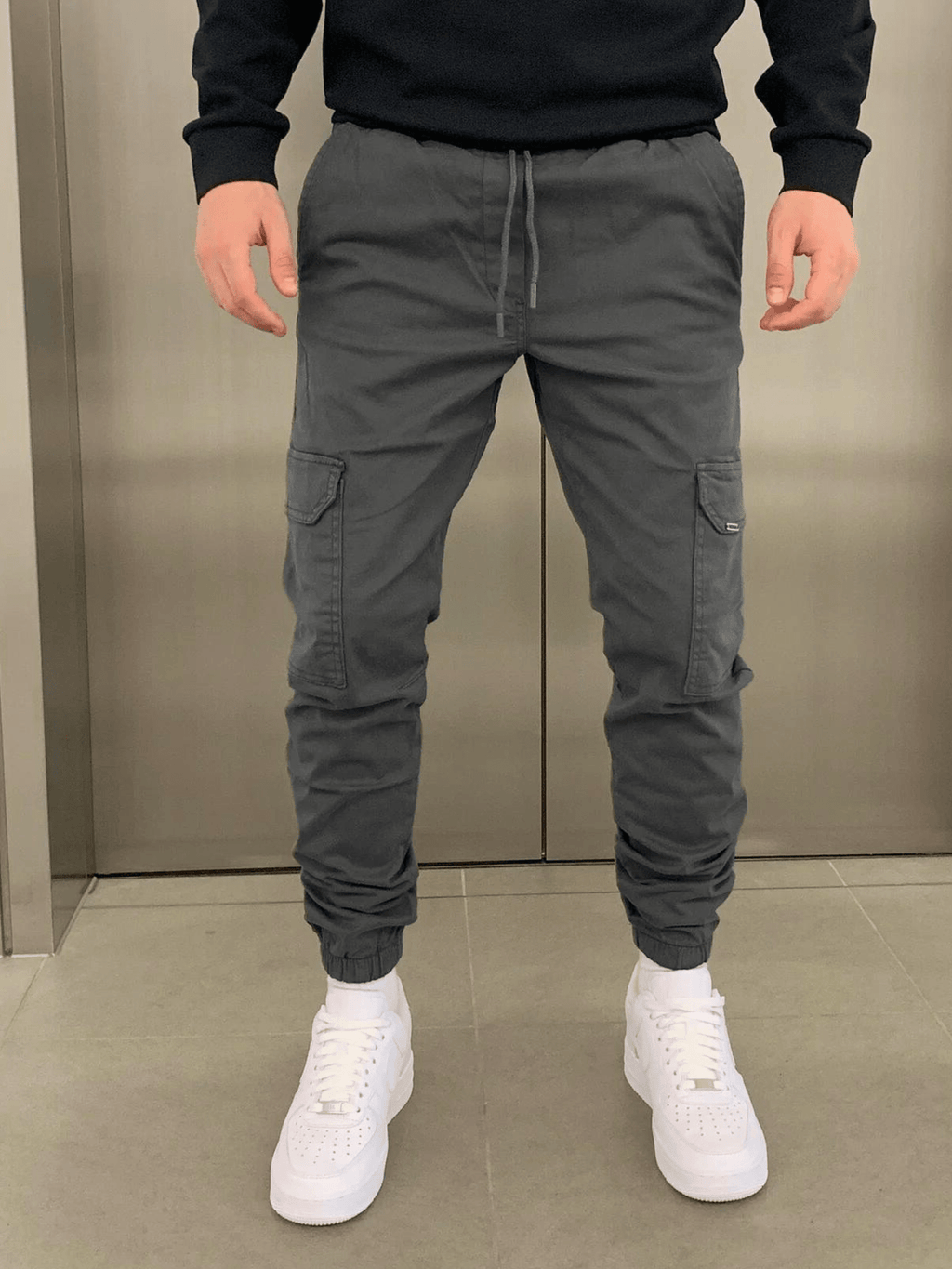 Slim Fit Cargo Joggers for Men with Adjustable Waist and Multiple Pockets 6