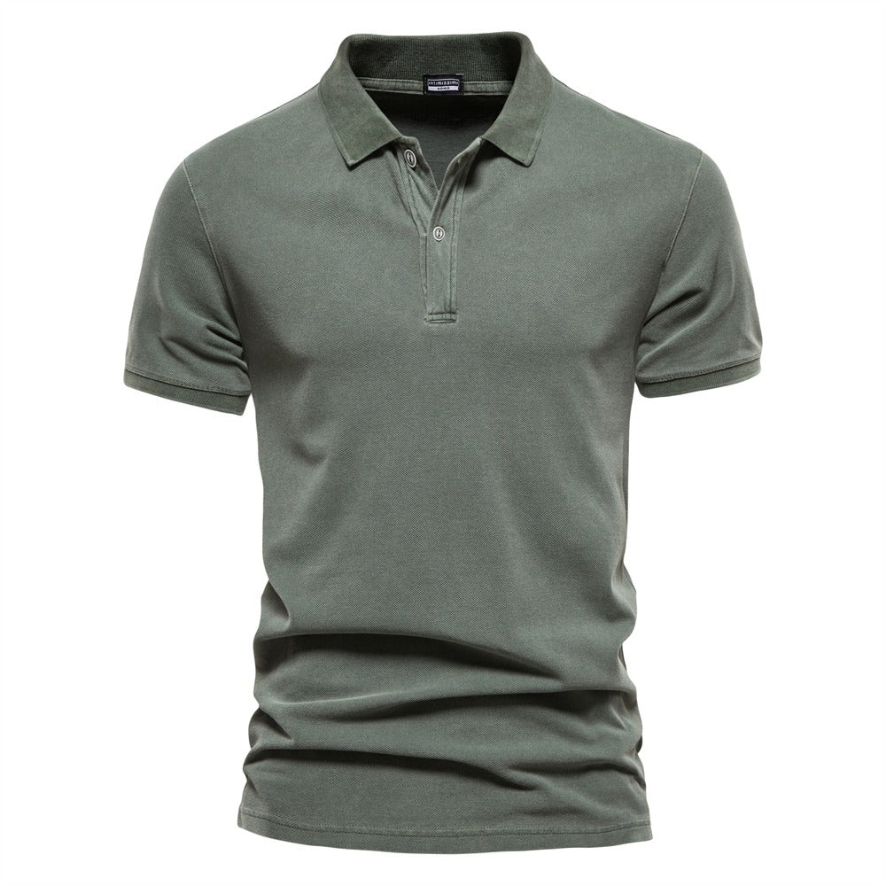 Slim Fit Classic Collar Polo Shirt for Men in High-Quality Cotton Blend 0