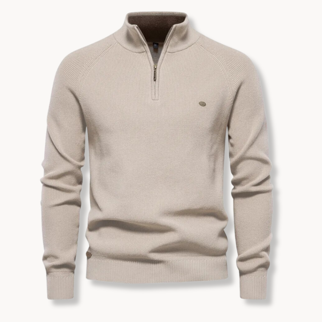 Slim Fit Men's Half-Zip Jumper with Stand Collar | Stylish Knitwear for Men 2