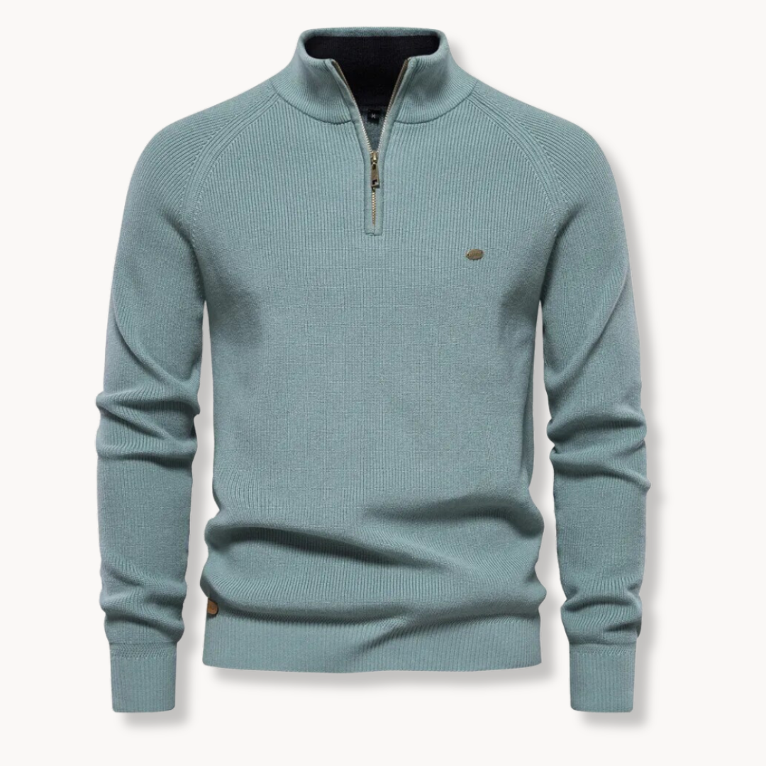 Slim Fit Men's Half-Zip Jumper with Stand Collar | Stylish Knitwear for Men 3