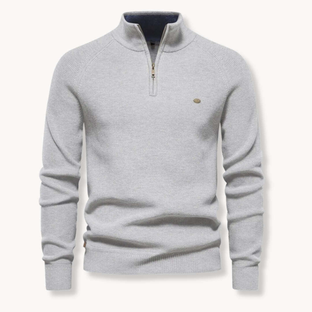 Slim Fit Men's Half-Zip Jumper with Stand Collar | Stylish Knitwear for Men 4
