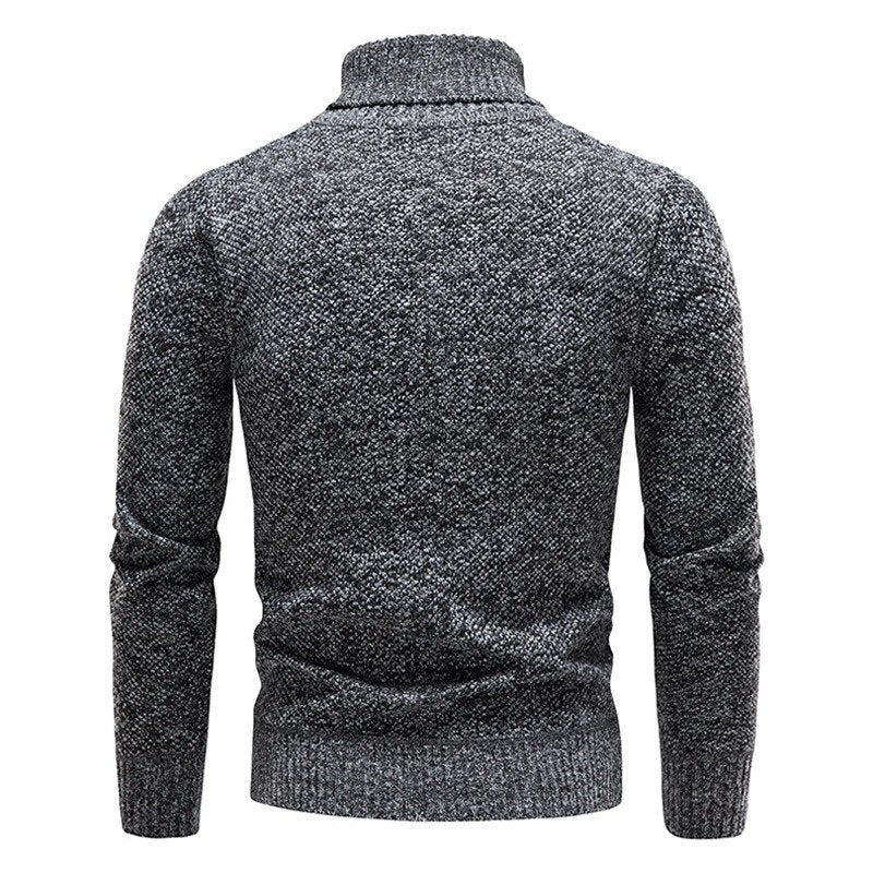 Slim Fit Ribbed Collar Black Jumper for Men | Stylish Mens Knitwear 1