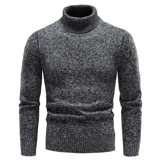 Slim Fit Ribbed Collar Black Jumper for Men | Stylish Mens Knitwear 3